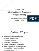 CMP 131 Introduction To Computer Programming: Violetta Cavalli-Sforza Week 1, Lab