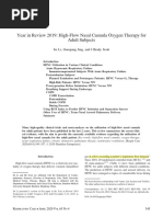 Year in Review 2019: High-Flow Nasal Cannula Oxygen Therapy For Adult Subjects