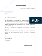 Carta de Renuncia