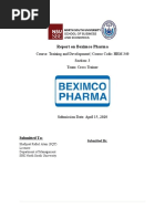 Report On Beximco Pharma: Course: Training and Development - Course Code: HRM 340 Section: 3 Team: Cross Trainer