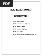 B.A. LL.B. (Hons.) Semester-I