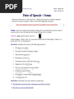 Parts of Speech - Nouns