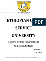 ECSU Masters Degree Program Description & Admission Criteria For 2012 For Print Abriged PDF