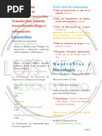 Resistencia Del Organismo A La Infección 1. Leucocitos, Granulocitos, Sistema Monocitomacrófago e Inflamación