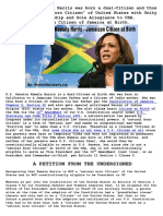 Kamala Harris - Jamaican Citizen at Birth - Not A Natural Born Citizen of U.S.