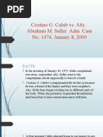 Cristino G. Calub vs. Atty. Abraham M. Suller Adm. Case No. 1474, January 8, 2000