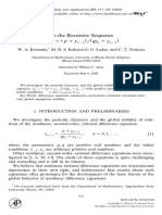 On The Recursive Sequence Ž - Ž - Spqy Rqyqy