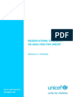 Reservations To Cedaw: An Analysis For Unicef: Marsha A. Freeman