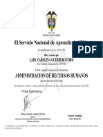 Certificado Recursos Humanos Carolina