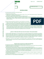 Formulario de Quejas y Reclamaciones Rellenable