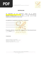 Certificado Manipulacion de Alimentos