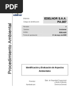 PA.007 Identificación y Evaluación de Aspectos Ambientales