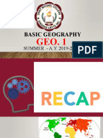 Basic Geography: SUMMER - A.Y. 2019-2020