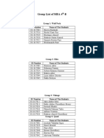 Group List of MBA 4 - B: Group 1: Wolf Pack ID Number Name of The Students