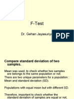 F-Test: Dr. Gehan Jayasuriya