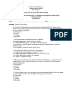 Edu 30: Child and Adolescent Learner and Learning Principles Course Audit Practice Test