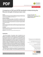 Comparison of ISO and ASTM Standards in Determining The Flexural Strength of Denture Base Resin