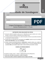 Atividade de Sondagem EF 9º Ano P1 Língua Portuguesa e Ciências 2020