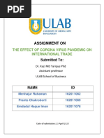 Assignment On: The Effect of Corona Virus Pandemic On International Trade