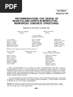 Joints in Monolithic Reinforced Concrete Structures: Recommendations For Design of Beam-Column