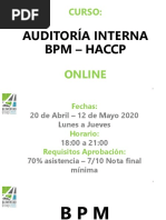 Curso Auditoría Interna BPM - Haccp