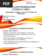 Media and Information Literacy (Mil)