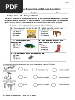 Evaluación Diagnóstica de Unidad de Los Materiales