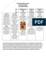 EDUCACIÓN FÍSICA EN CASA JOMALA 1er Semana