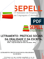 Letramento Práticas Sociais Da Oralidade e Da Escrita