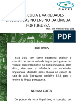 Norma Culta e Variedades Linguítica No Ensino de Português