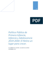 Política Pública de Primera Infancia, Infancia y Adolescencia