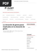 Clonación de Genes - Pasos Implicados en La Clonación de Genes