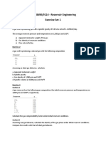 Reservoir Engineering Exercise Set 1