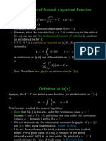 Definition of Natural Logarithm Function: The Fundamental Theorem of Calculus F.T.C