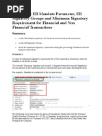 How To Set EB Mandate Parameter, EB Signatory Groups and Minimum Signatory Requirement For Financial and Non Financial Transactions