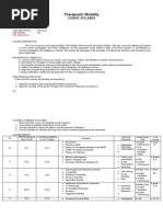 Therapeutic Modality: Course Syllabus