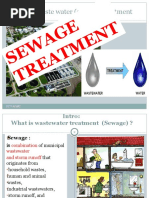 SE WA GE TR EA TM EN T: Intro. Waste Water (Sewage) Treatment