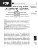 Teachers' Self-Efficacy Beliefs, Self-Esteem, and Job Stress As Determinants of Job Satisfaction