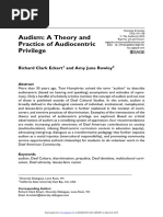 Audism: A Theory and Practice of Audiocentric Privilege: Richard Clark Eckert and Amy June Rowley