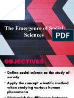 The Emergence of Social Sciences