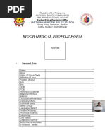 Biographical Profile Form: Basilan Police Provincial Office