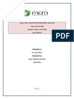 Course Title: Quantitative Business Analysis Couse Code: BUS230 Semester: Summer I 2017/2018 Assignment