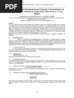 Load Survey and Maximum Power Demand of Transformers in Power System Network in Ondo State, Ondo West As A Case Studies