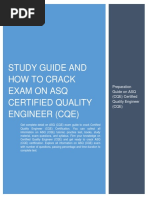 Study Guide and How To Crack Exam On Asq Certified Quality Engineer (Cqe)