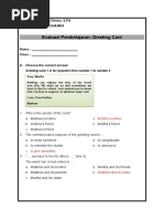 Evaluasi Pembelajaran: Greeting Card: Name: Muhammad Dhuha, S.PD Class: PPG3.2019 UHAMKA