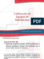 Universidad Nacional - Calificacion de Equipos de Manufactura