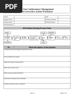 8D Non Conformance Management and Corrective Action Worksheet