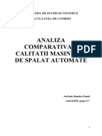 ANALIZA COMPARATIVA A CALITATII MASINILOR DE SPALAT AUTOMATE - Iordache Dumitru Daniel, Grupa 377, Anul II IDD