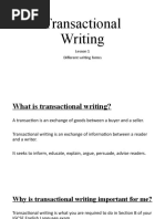 Transactional Writing: Lesson 1 Different Writing Forms