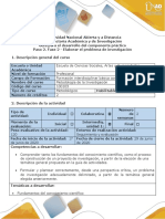 Guía de Actividades y Rúbrica de Evaluación - Paso 2 - Elaborar El Problema de Investigación PDF